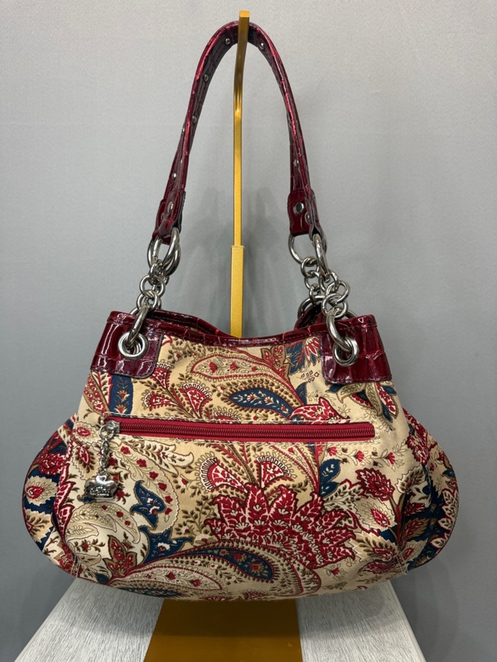 KATHY Women’s Van Zeeland Red Floral Shoulder Purse Y2K Handbag Vintage